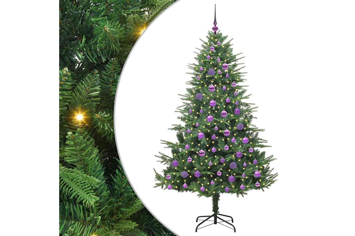 Vidaxl Artificial Pre-lit Christmas Tree With Ball Set Green 180 Cm