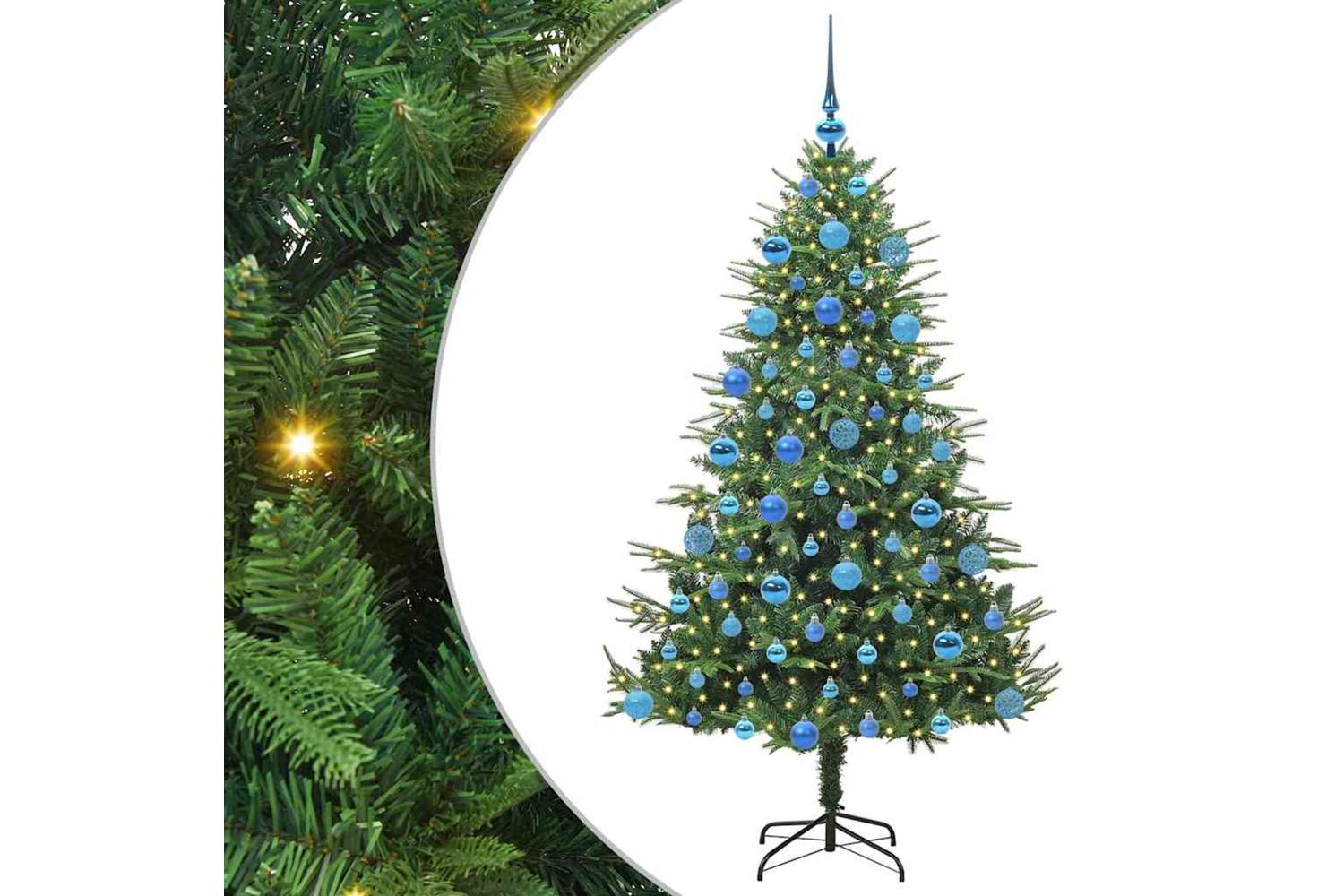 Vidaxl Artificial Pre-lit Christmas Tree With Ball Set Green 180 Cm
