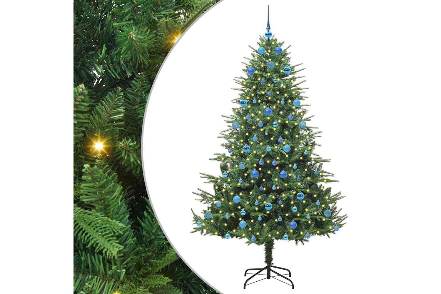 Vidaxl Artificial Pre-lit Christmas Tree With Ball Set Green 210 Cm