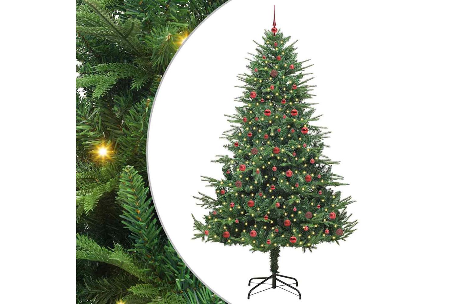 Vidaxl Artificial Pre-lit Christmas Tree With Ball Set Green 240 Cm