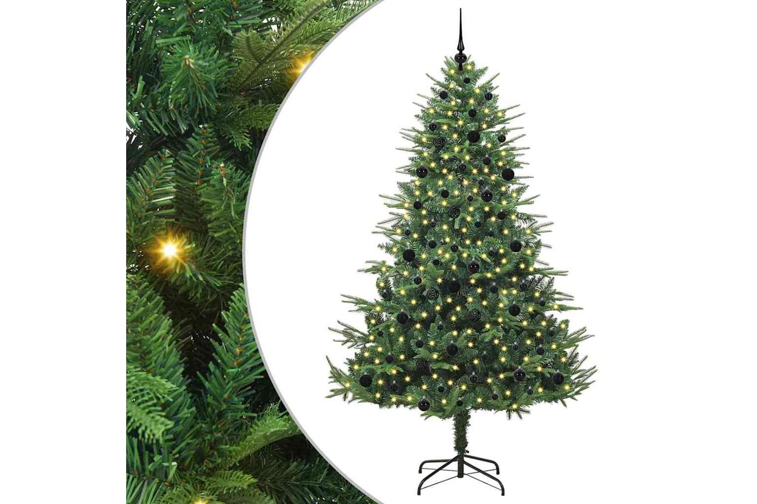 Vidaxl Artificial Pre-lit Christmas Tree With Ball Set Green 240 Cm