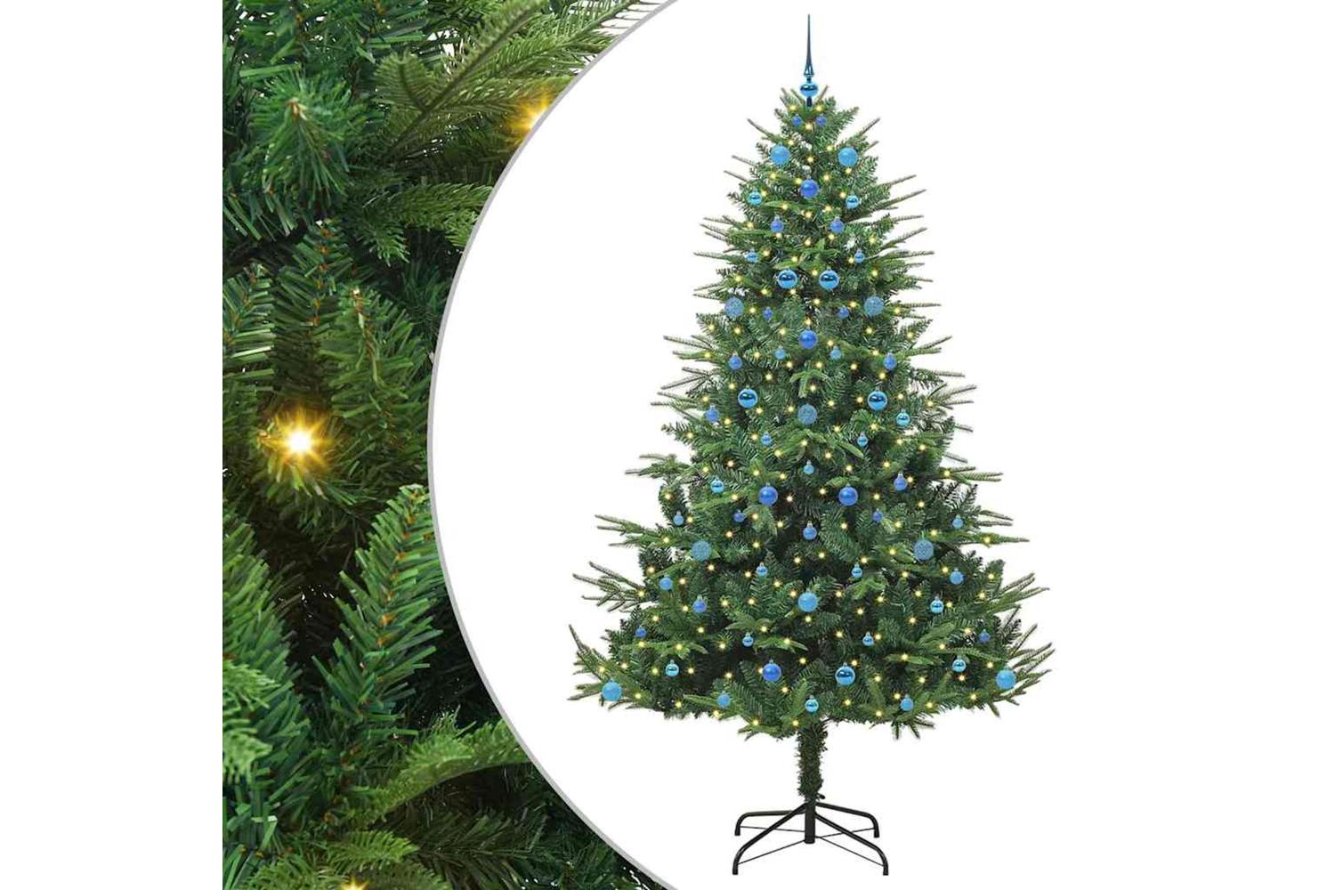 Vidaxl Artificial Pre-lit Christmas Tree With Ball Set Green 240 Cm