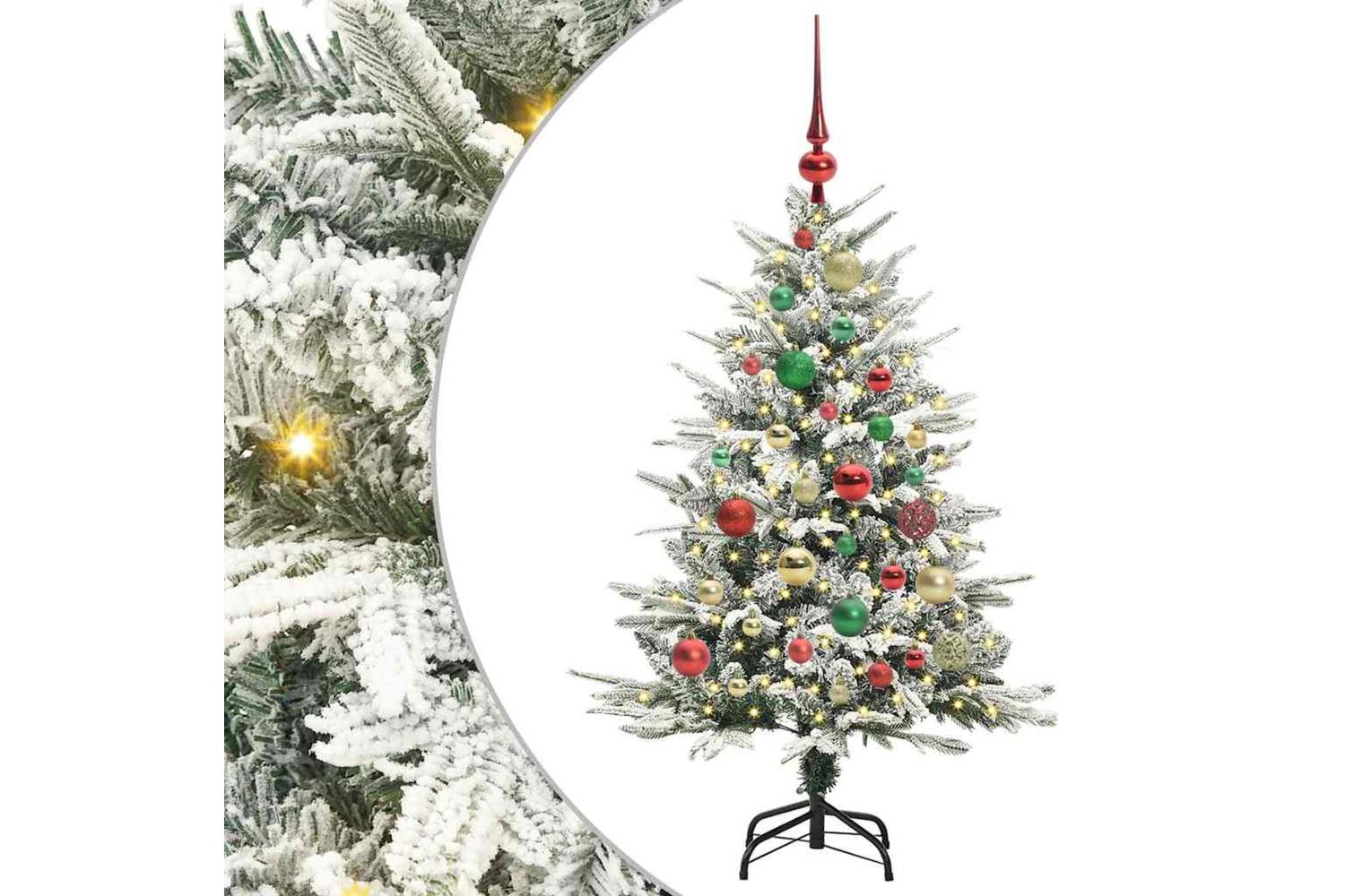 Vidaxl Artificial Pre-lit Christmas Tree With Ball Set Green 120 Cm