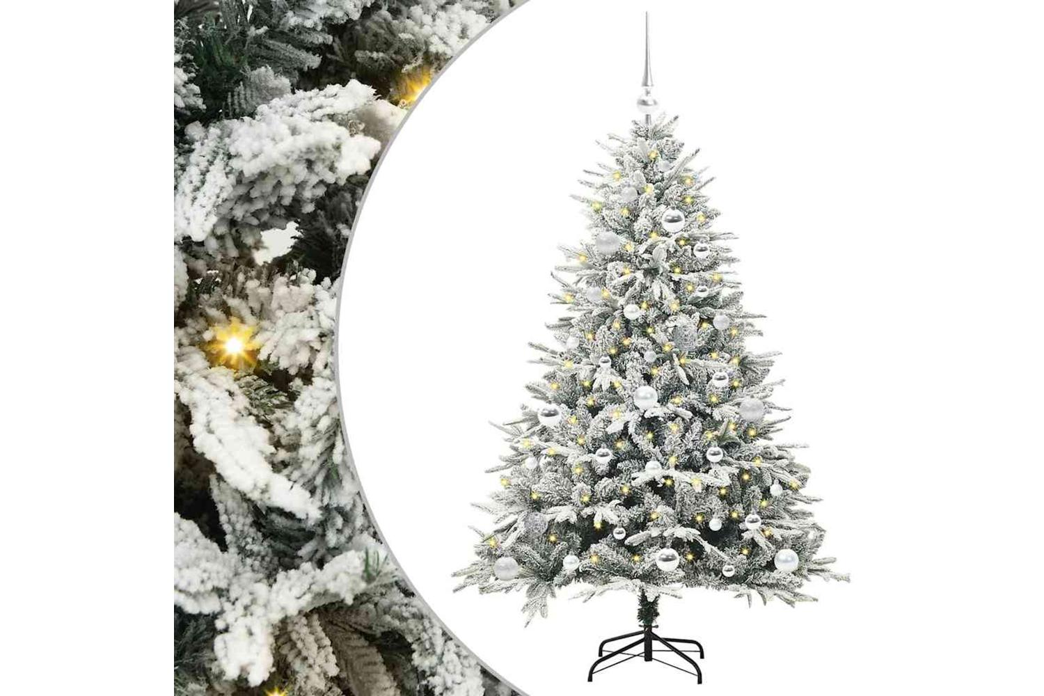 Vidaxl Artificial Pre-lit Christmas Tree With Ball Set Green 150 Cm