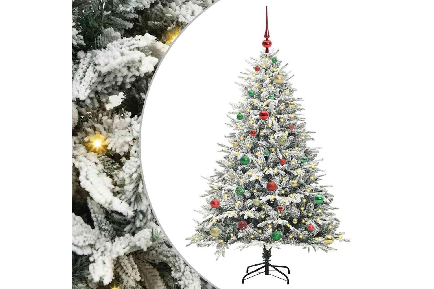Vidaxl Artificial Pre-lit Christmas Tree With Ball Set Green 150 Cm