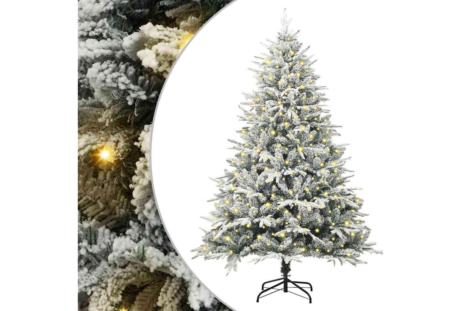 Vidaxl Artificial Pre-lit Christmas Tree Green 180 Cm Pvc And Pe