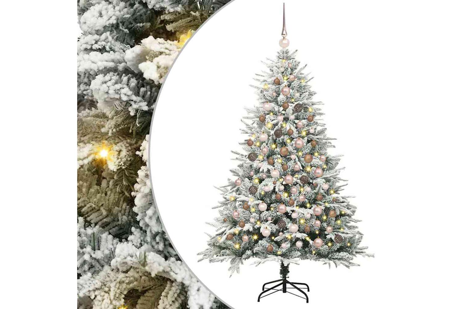 Vidaxl Artificial Pre-lit Christmas Tree With Ball Set Green 180 Cm