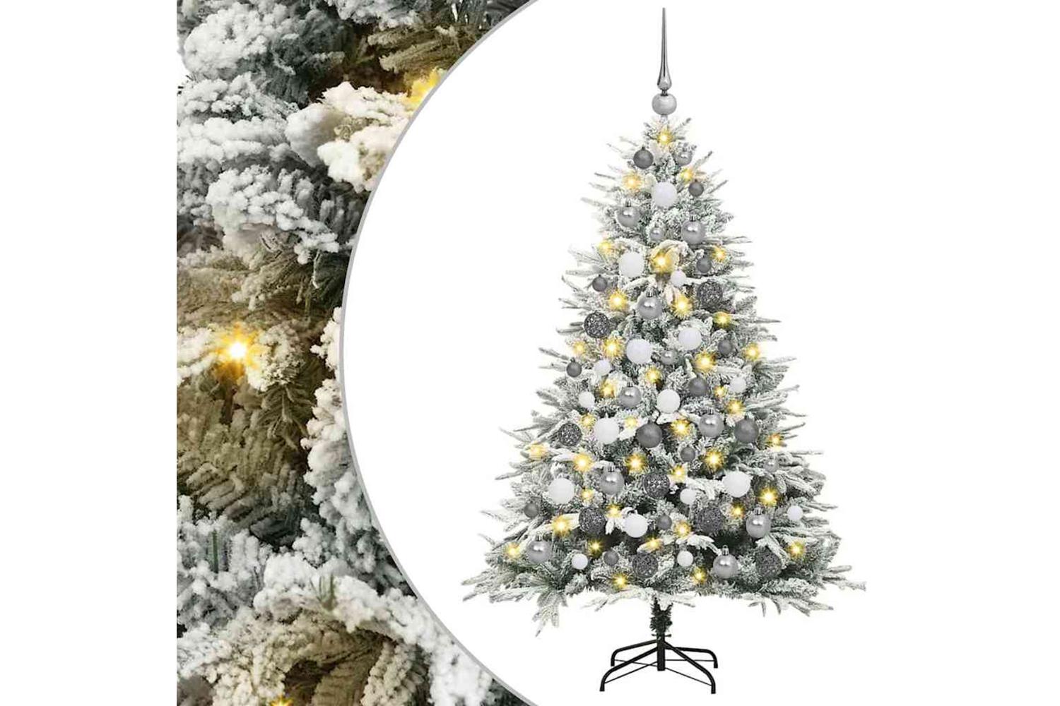 Vidaxl Artificial Pre-lit Christmas Tree With Ball Set Green 180 Cm