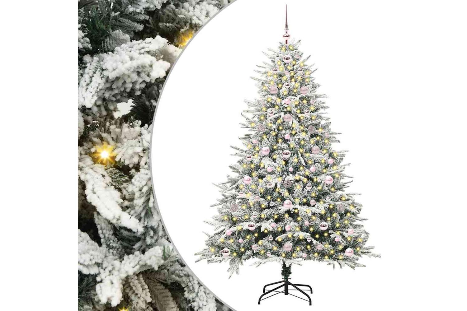 Vidaxl Artificial Pre-lit Christmas Tree With Ball Set Green 180 Cm