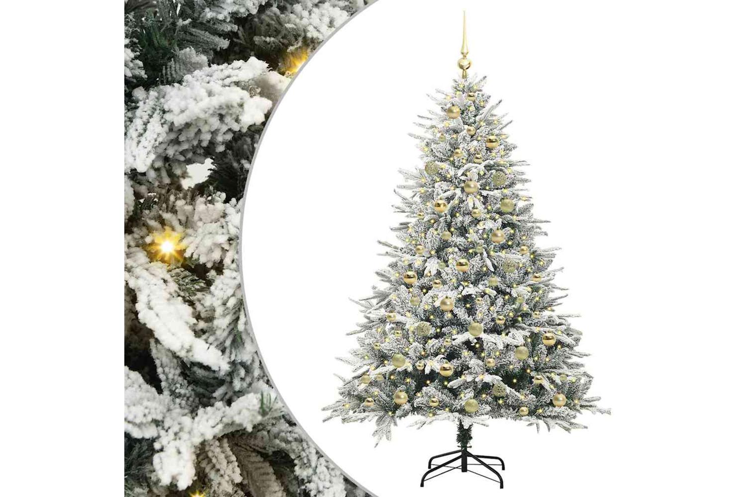 Vidaxl Artificial Pre-lit Christmas Tree With Ball Set Green 180 Cm