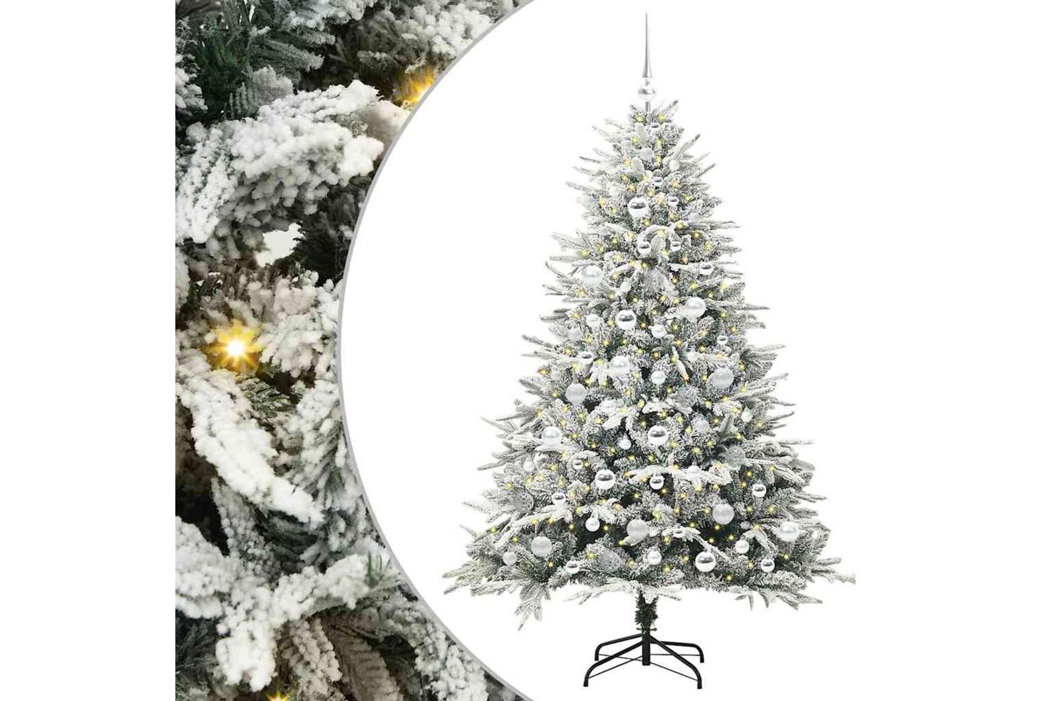 Vidaxl Artificial Pre-lit Christmas Tree With Ball Set Green 180 Cm