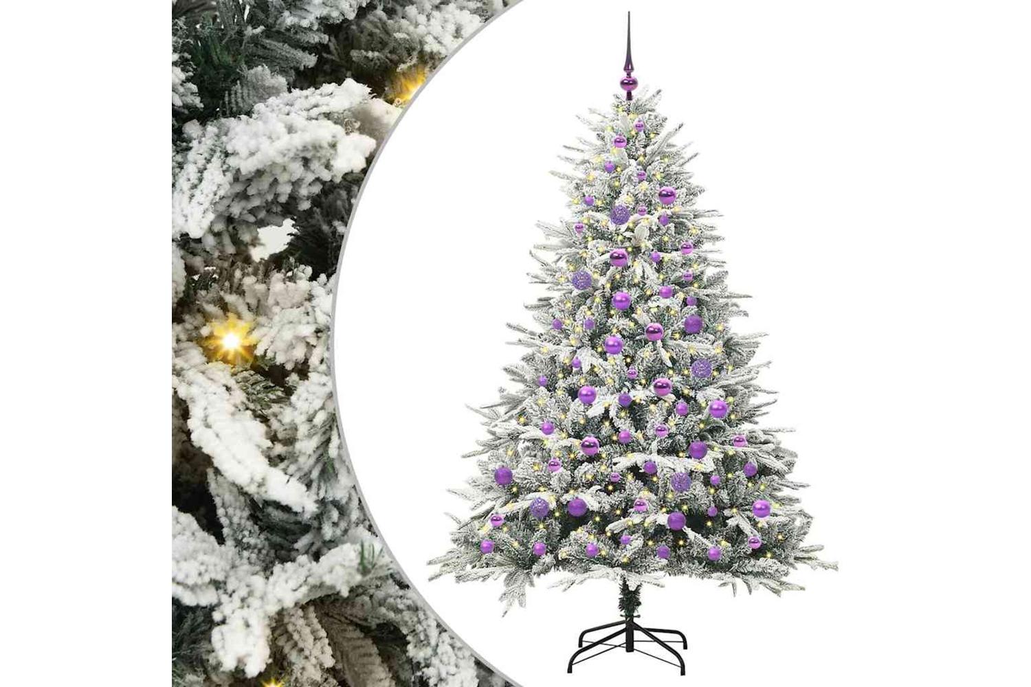 Vidaxl Artificial Pre-lit Christmas Tree With Ball Set Green 180 Cm