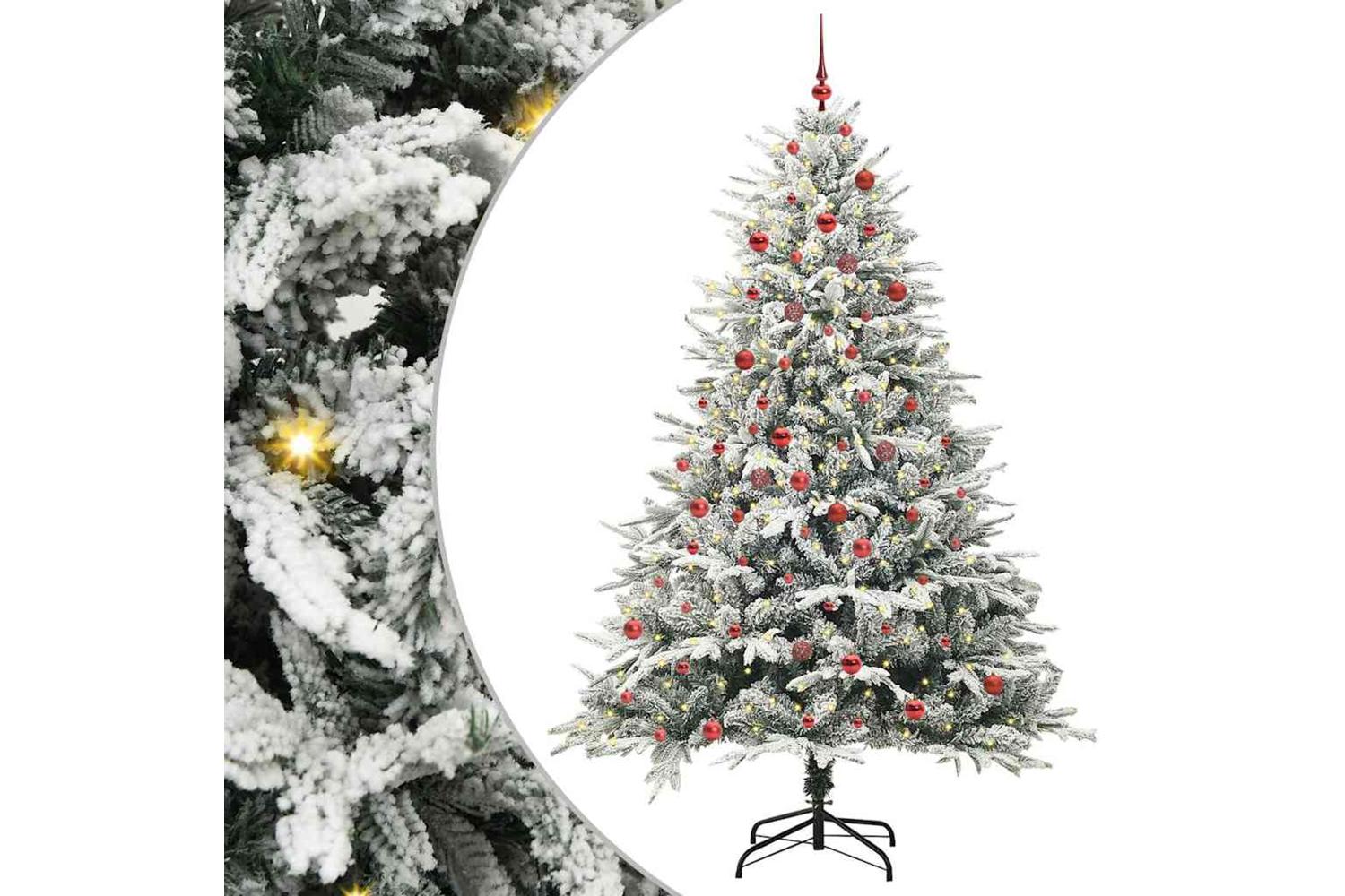 Vidaxl Artificial Pre-lit Christmas Tree With Ball Set Green 210 Cm