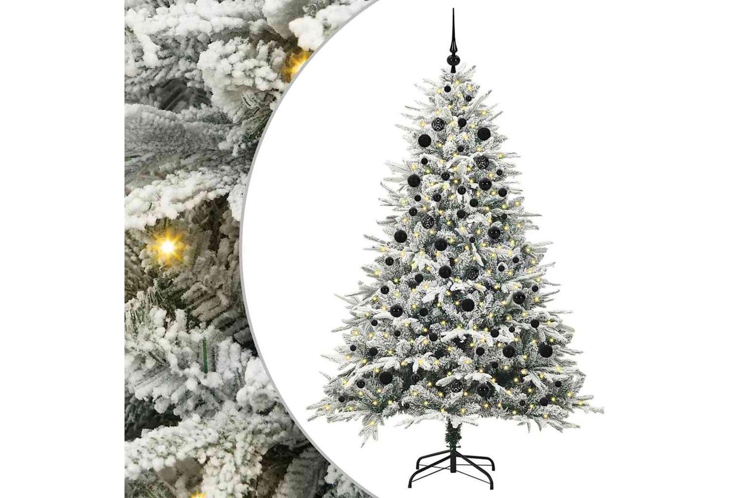 Vidaxl Artificial Pre-lit Christmas Tree With Ball Set Green 210 Cm
