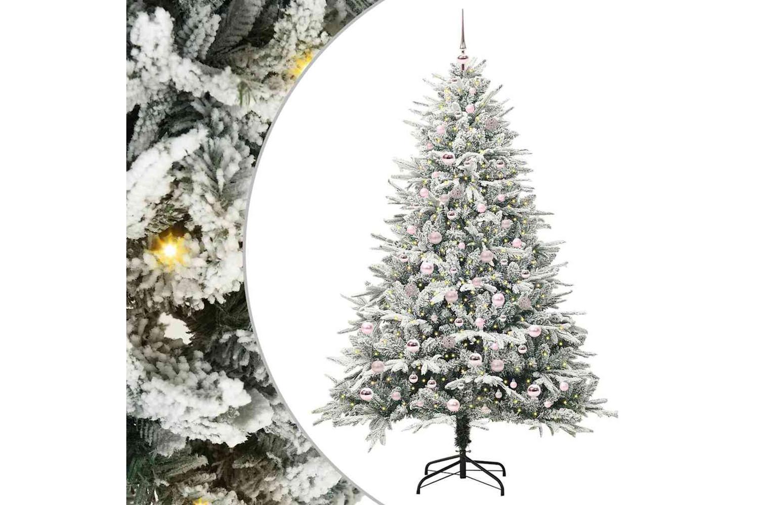 Vidaxl Artificial Pre-lit Christmas Tree With Ball Set Green 210 Cm