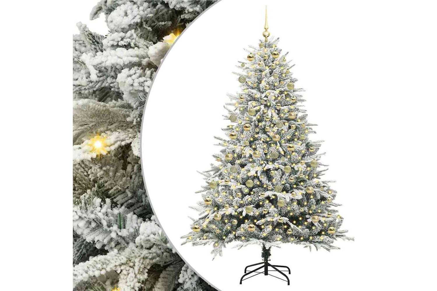 Vidaxl Artificial Pre-lit Christmas Tree With Ball Set Green 210 Cm