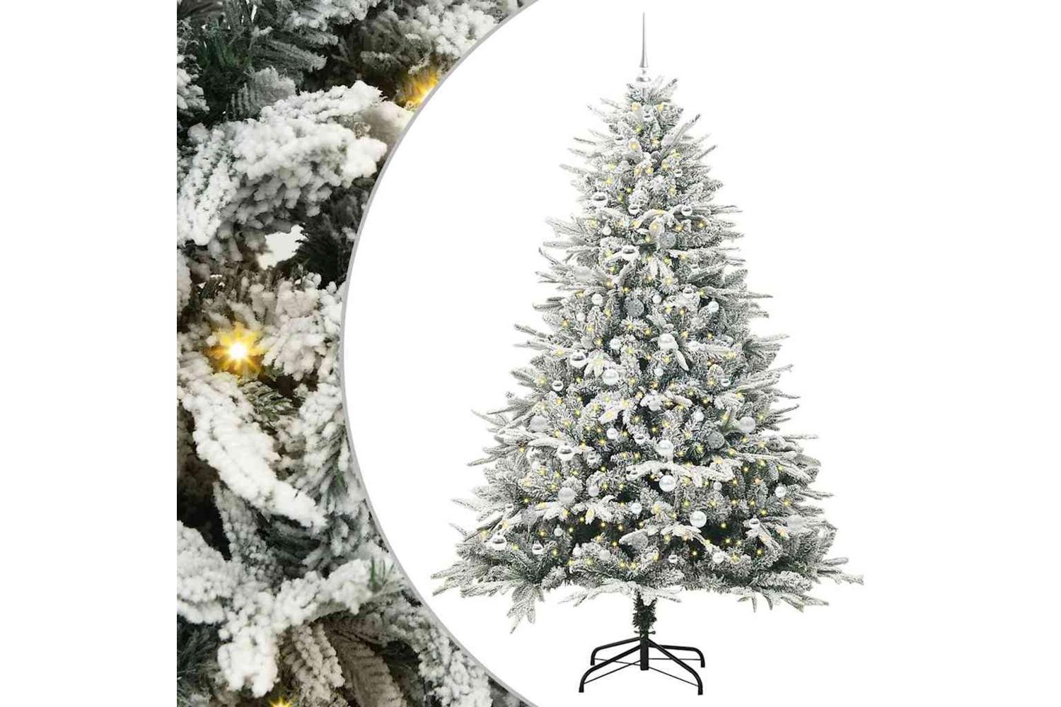 Vidaxl Artificial Pre-lit Christmas Tree With Ball Set Green 210 Cm