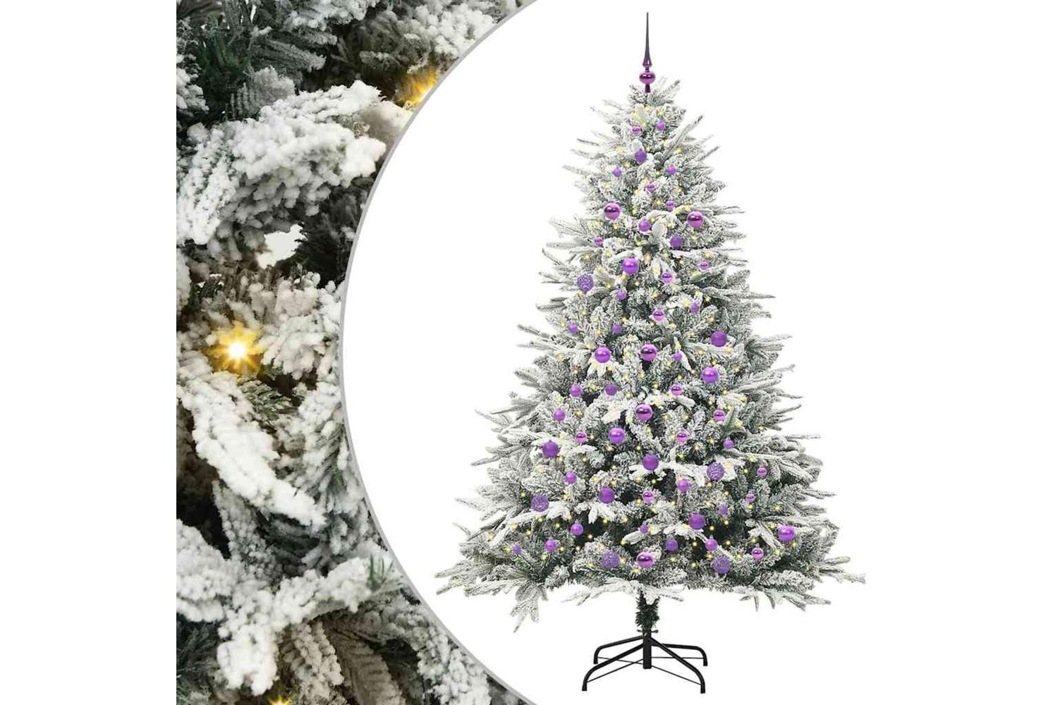 Vidaxl Artificial Pre-lit Christmas Tree With Ball Set Green 210 Cm