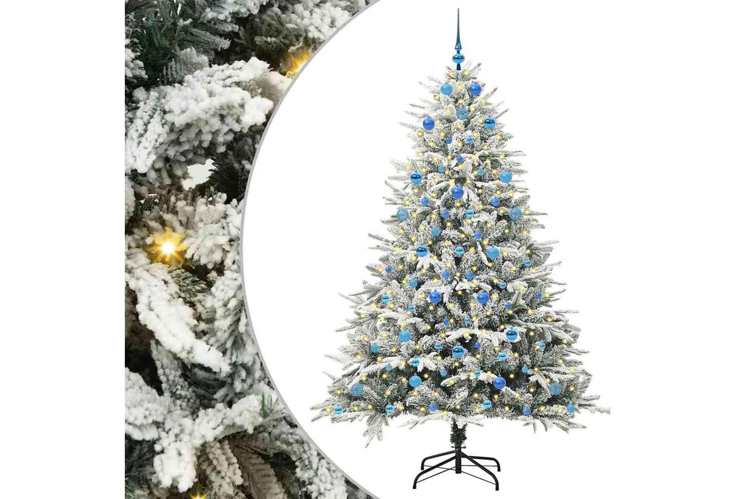 Vidaxl Artificial Pre-lit Christmas Tree With Ball Set Green 210 Cm