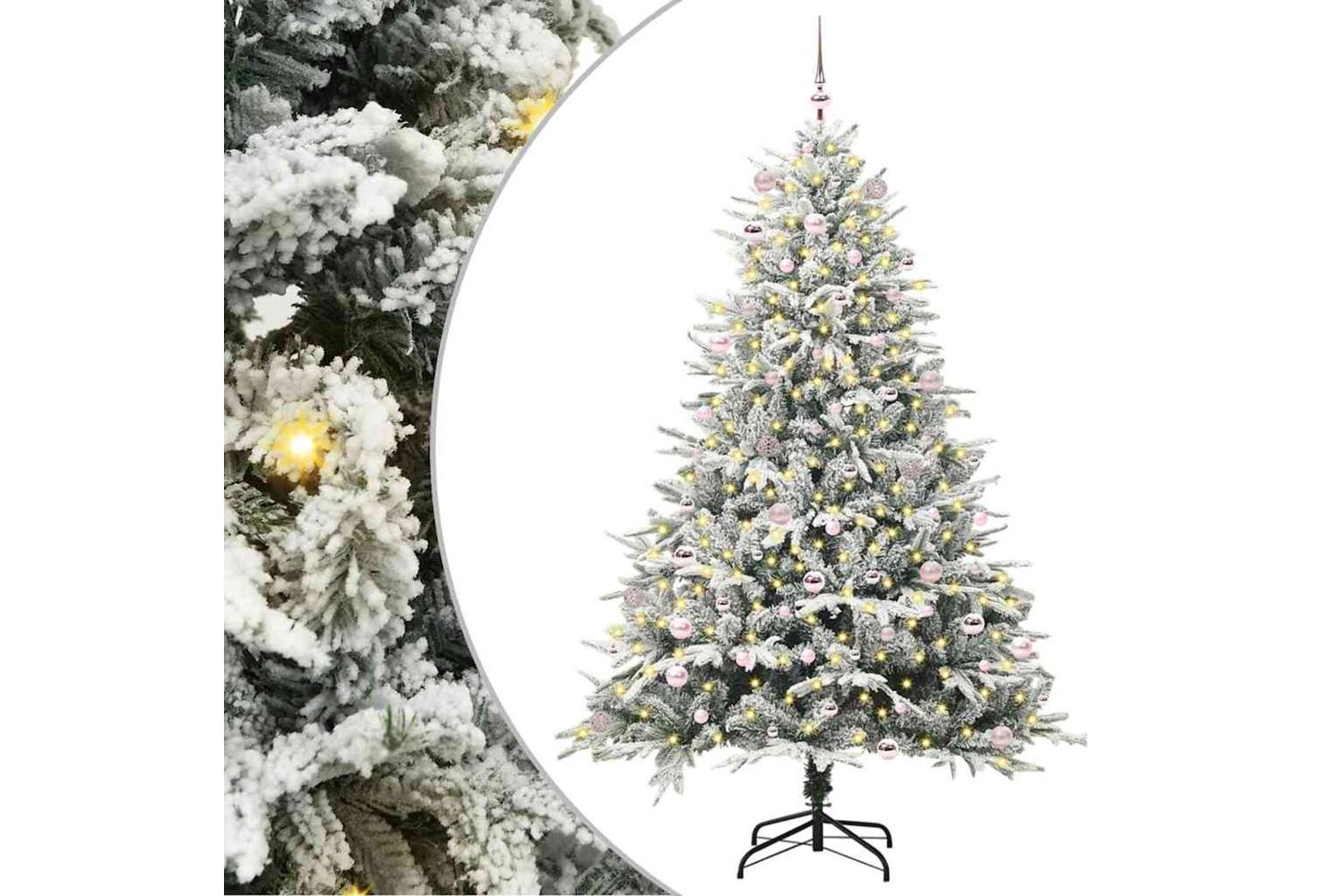 Vidaxl Artificial Pre-lit Christmas Tree With Ball Set Green 240 Cm