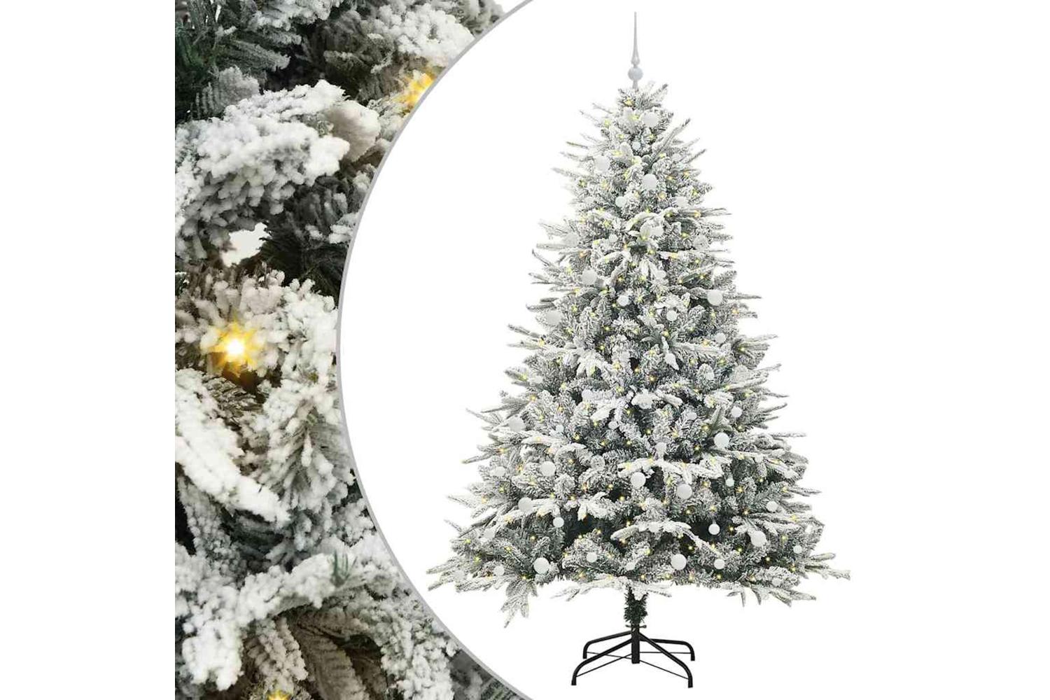 Vidaxl Artificial Pre-lit Christmas Tree With Ball Set Green 240 Cm