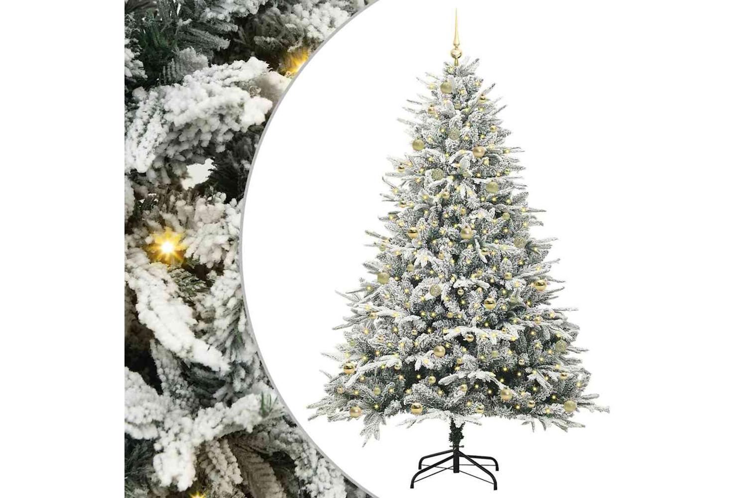 Vidaxl Artificial Pre-lit Christmas Tree With Ball Set Green 240 Cm
