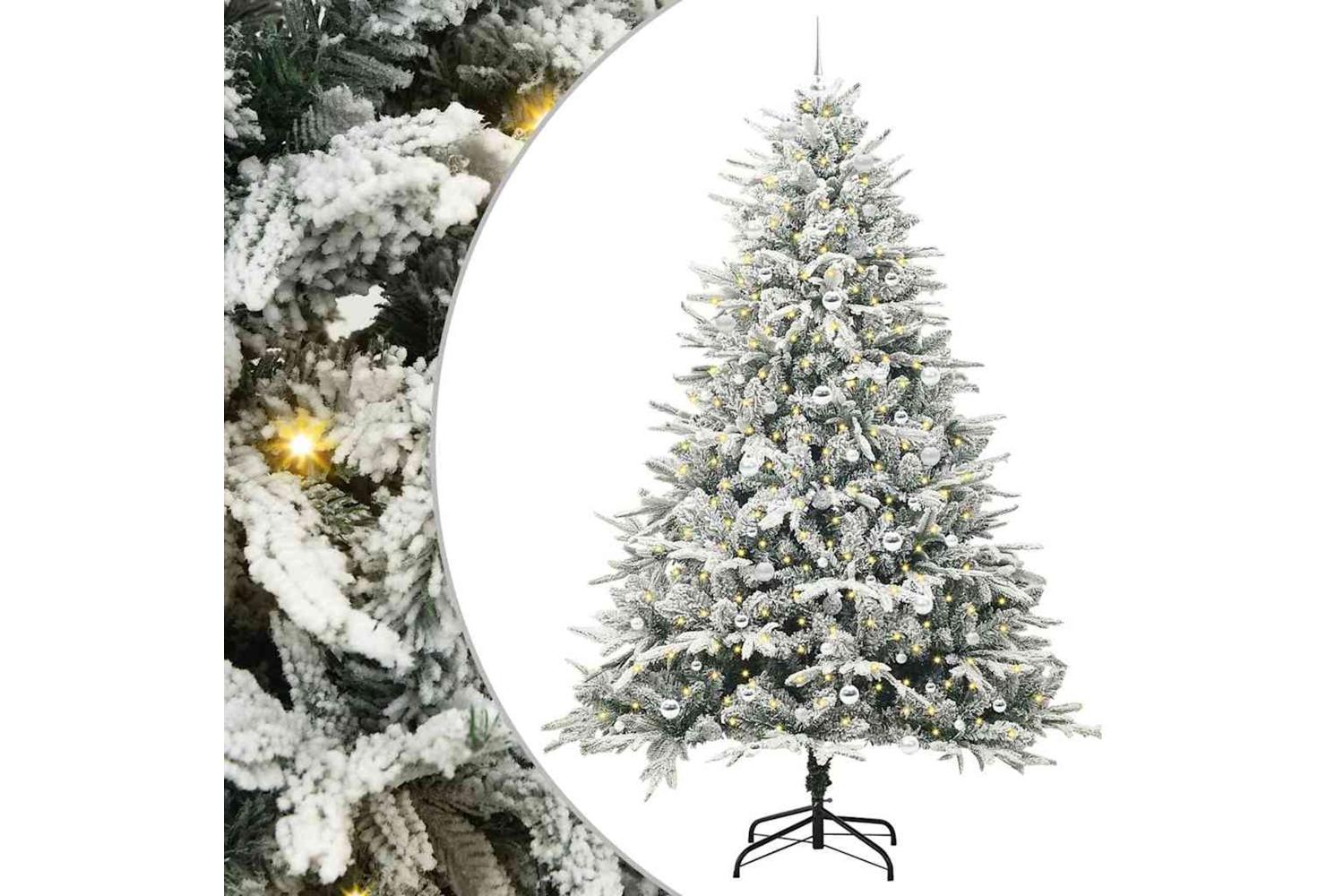 Vidaxl Artificial Pre-lit Christmas Tree With Ball Set Green 240 Cm