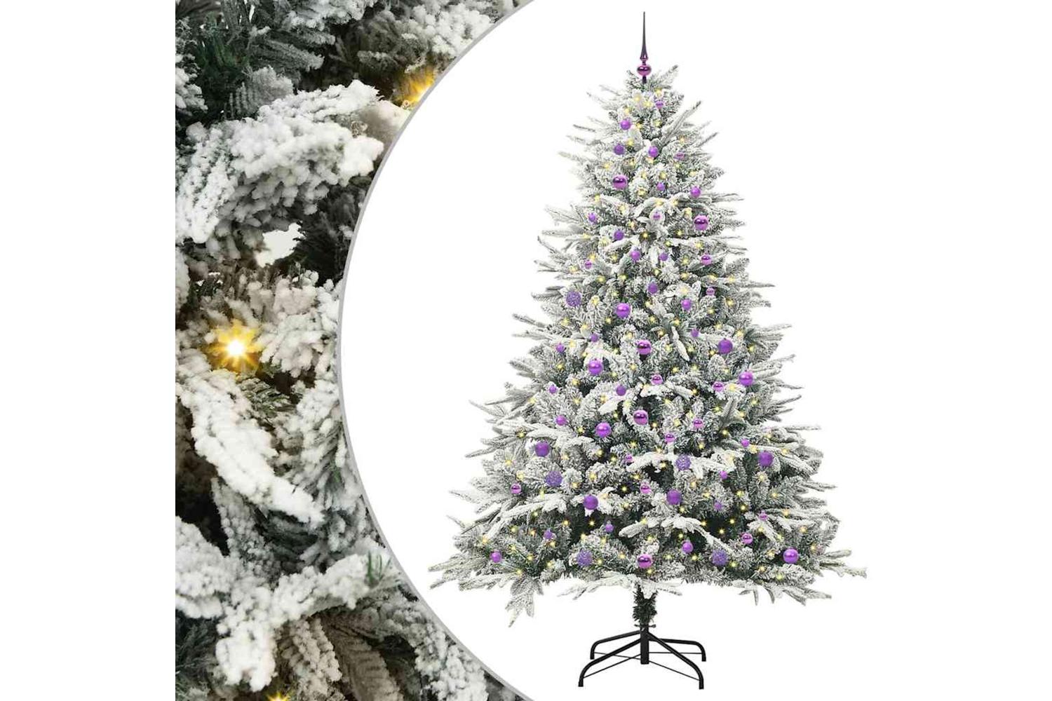 Vidaxl Artificial Pre-lit Christmas Tree With Ball Set Green 240 Cm