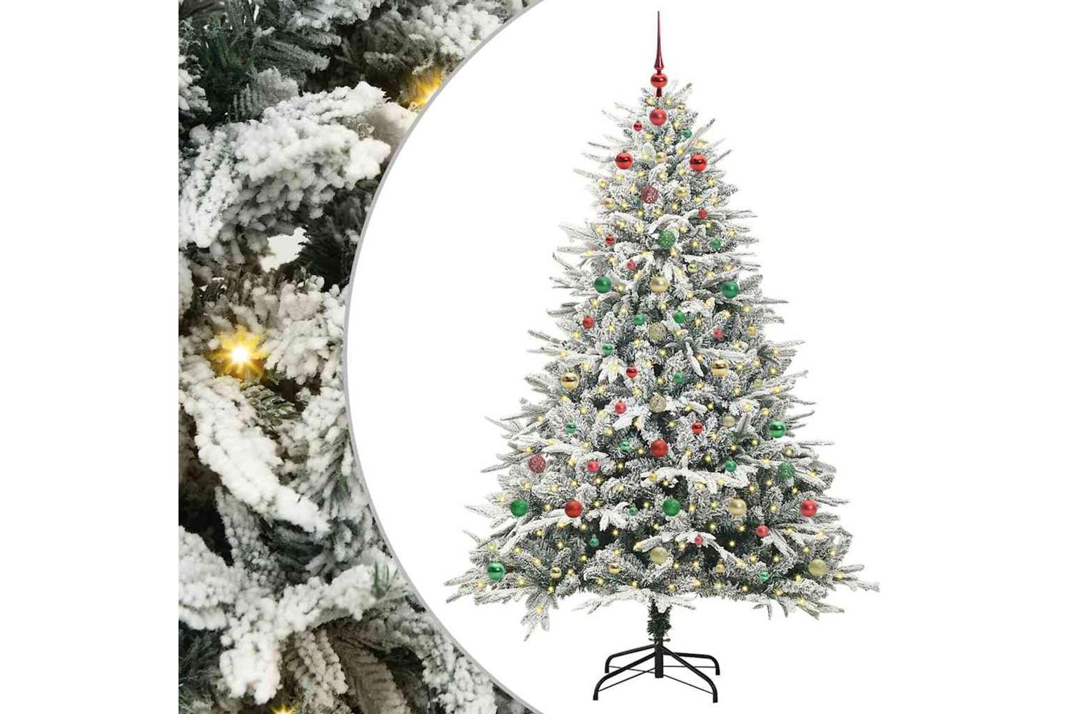 Vidaxl Artificial Pre-lit Christmas Tree With Ball Set Green 240 Cm
