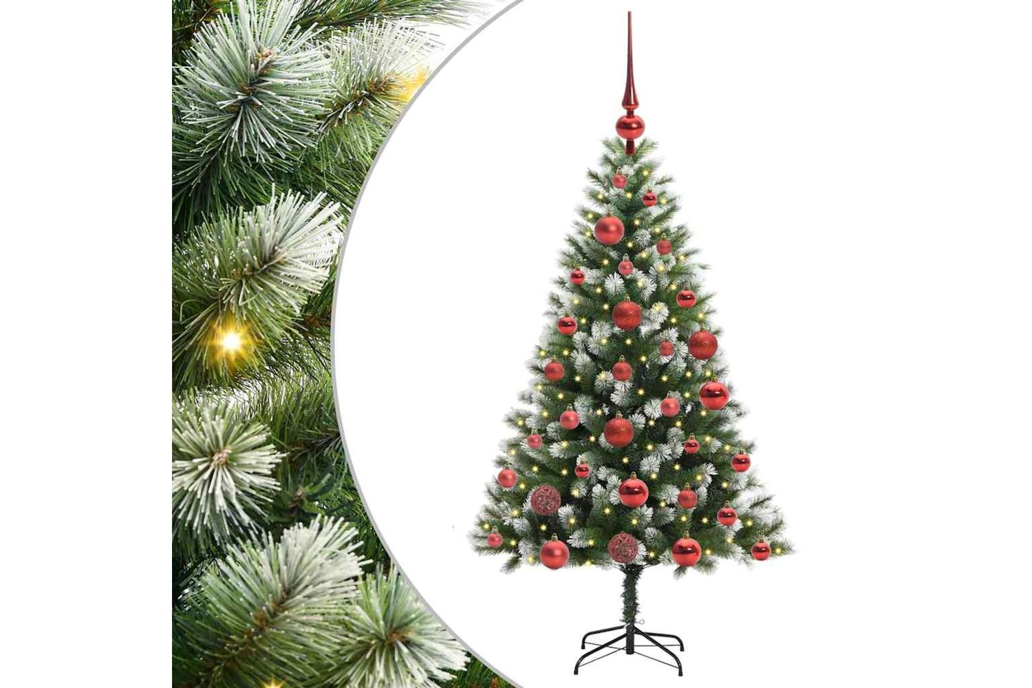 Vidaxl Artificial Hinged Christmas Tree With Flocked Snow 120 Cm