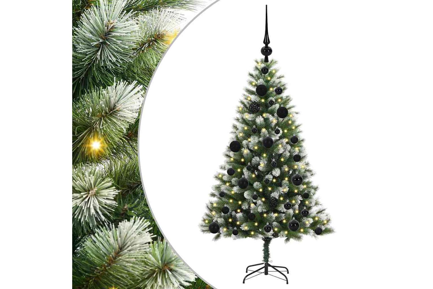 Vidaxl Artificial Hinged Christmas Tree With Flocked Snow 120 Cm