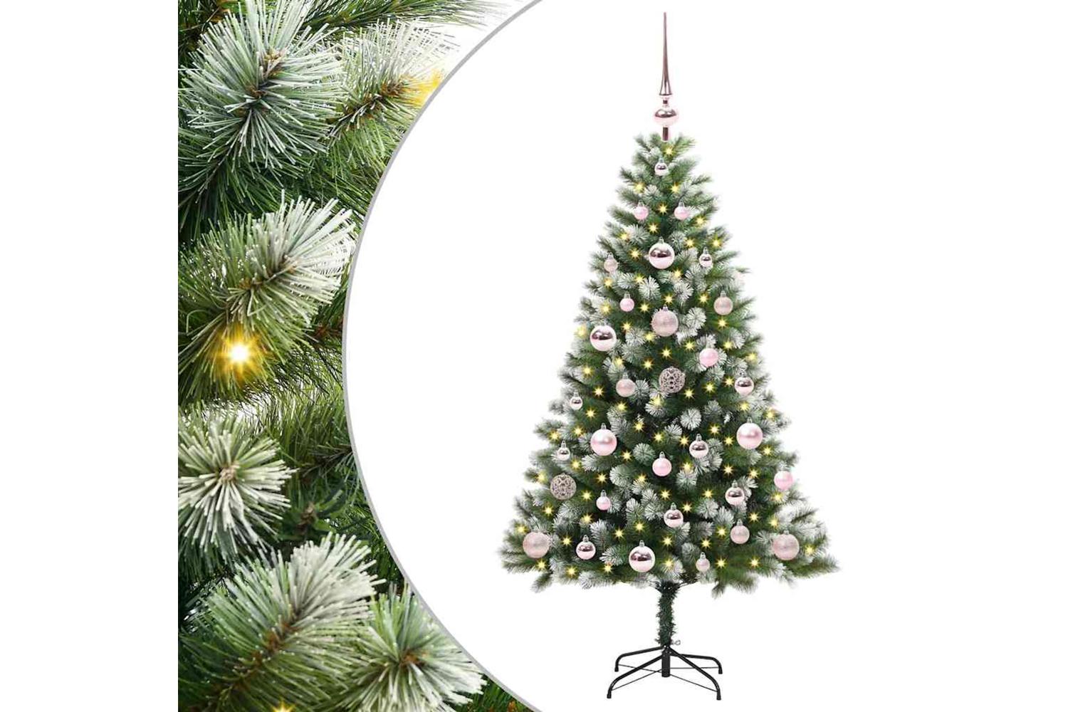 Vidaxl Artificial Hinged Christmas Tree With Flocked Snow 120 Cm