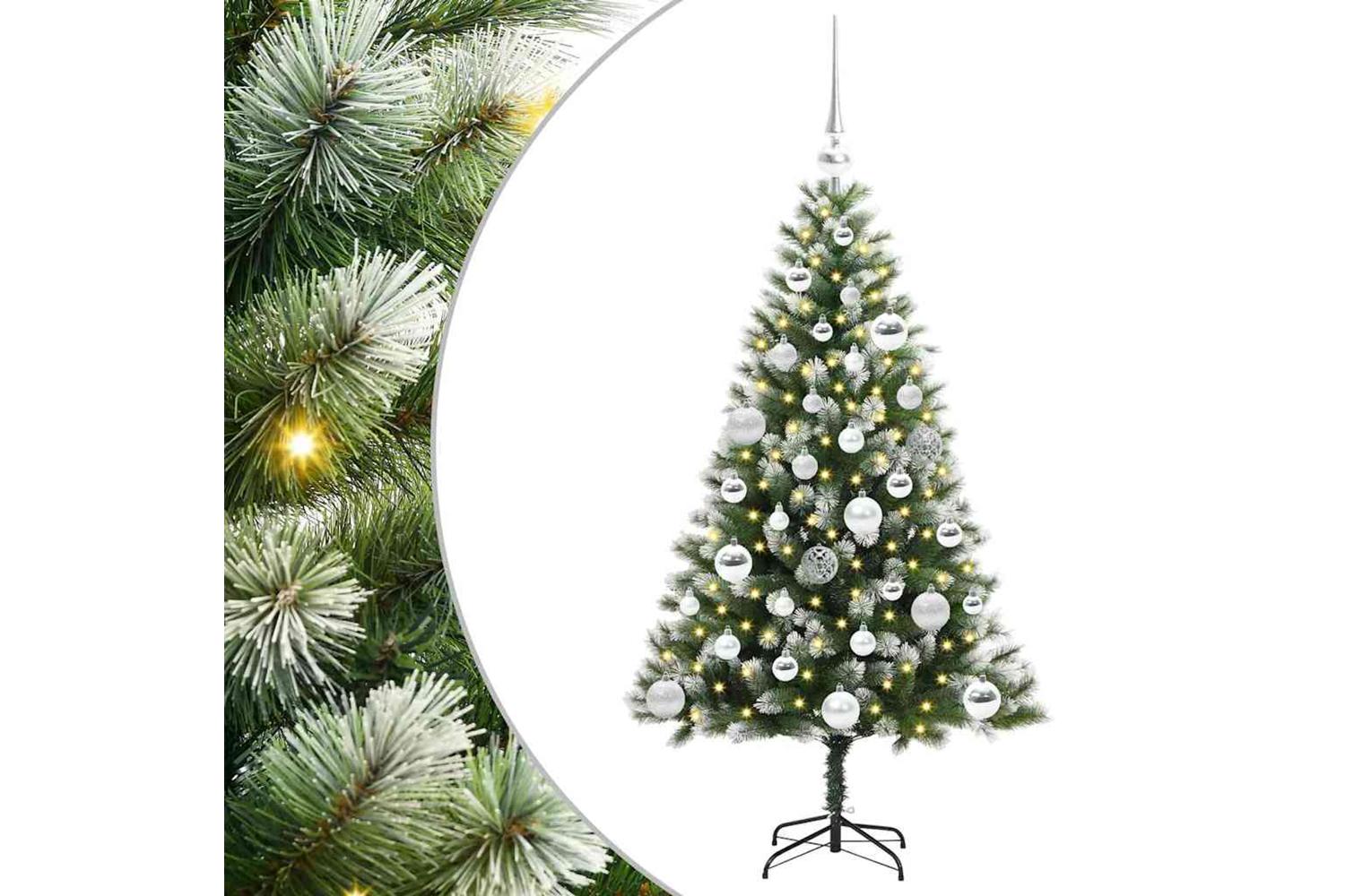 Vidaxl Artificial Hinged Christmas Tree With Flocked Snow 120 Cm