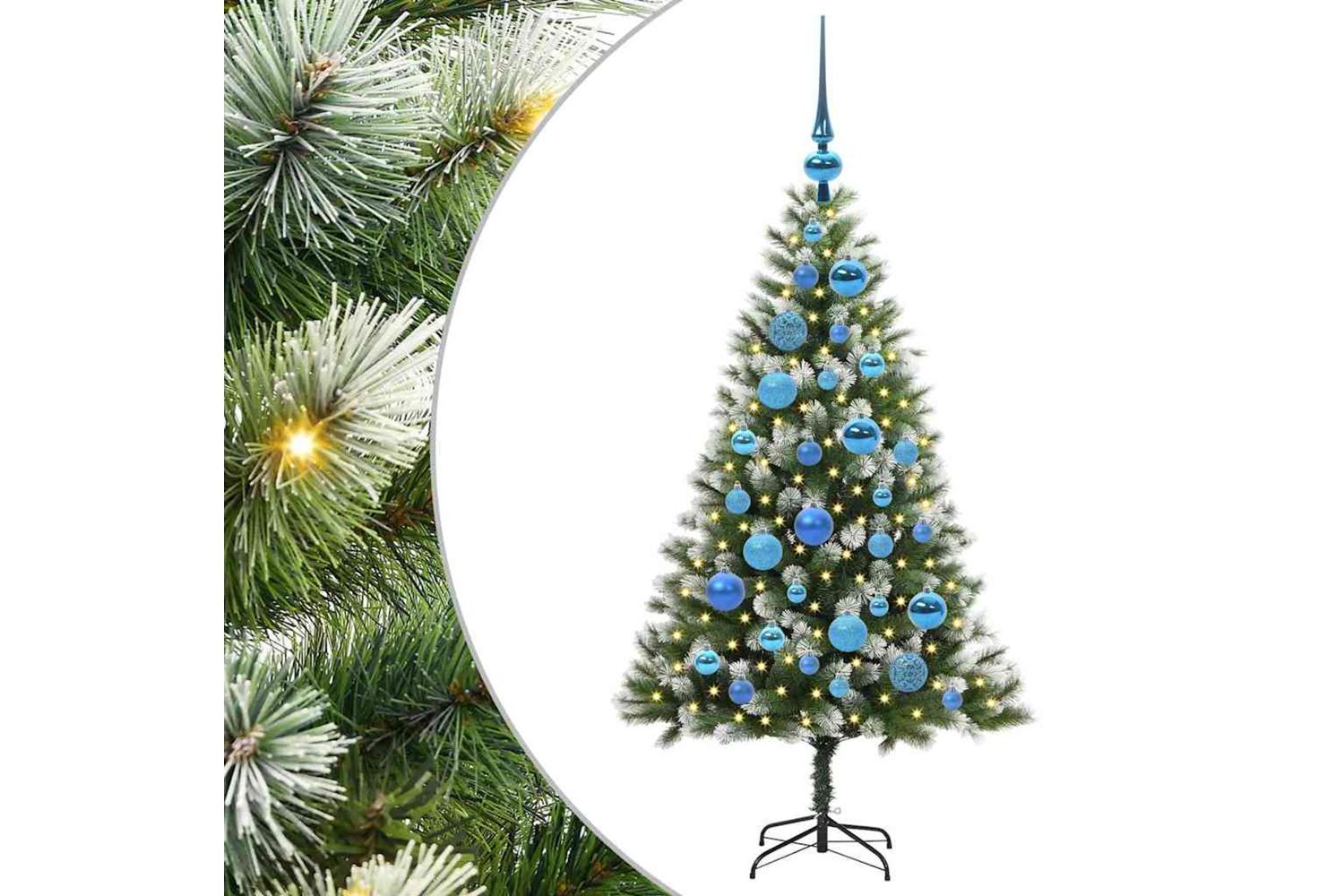 Vidaxl Artificial Hinged Christmas Tree With Flocked Snow 120 Cm