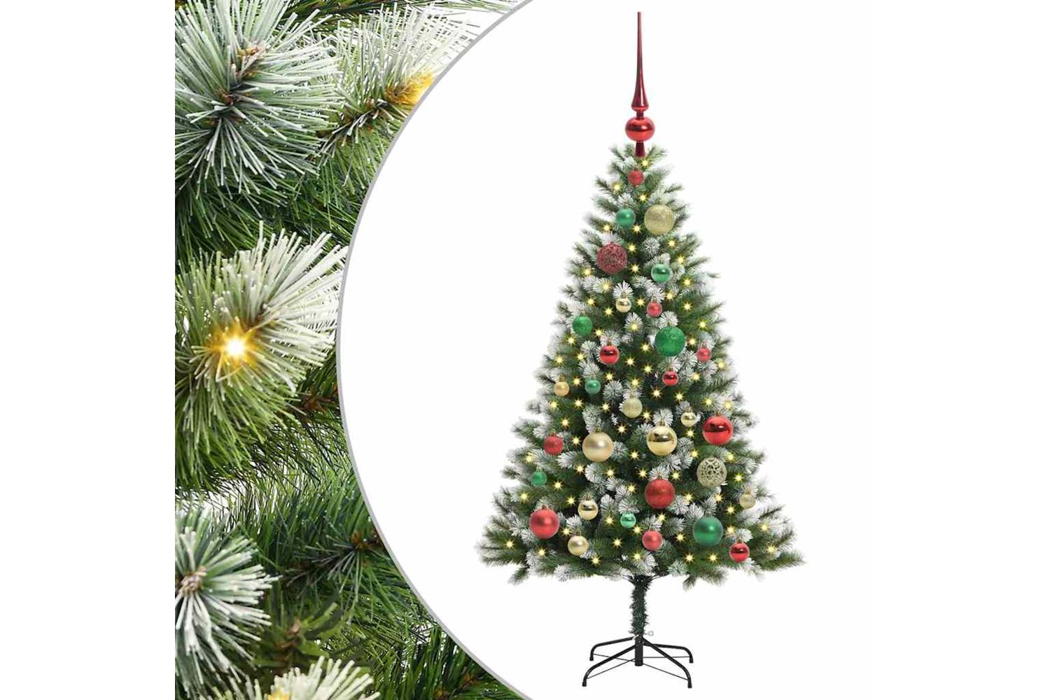 Vidaxl Artificial Hinged Christmas Tree With Flocked Snow 120 Cm