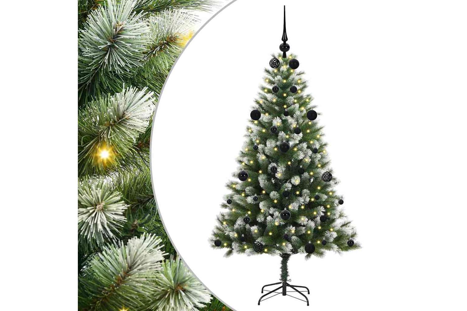 Vidaxl Artificial Hinged Christmas Tree With Flocked Snow 150 Cm