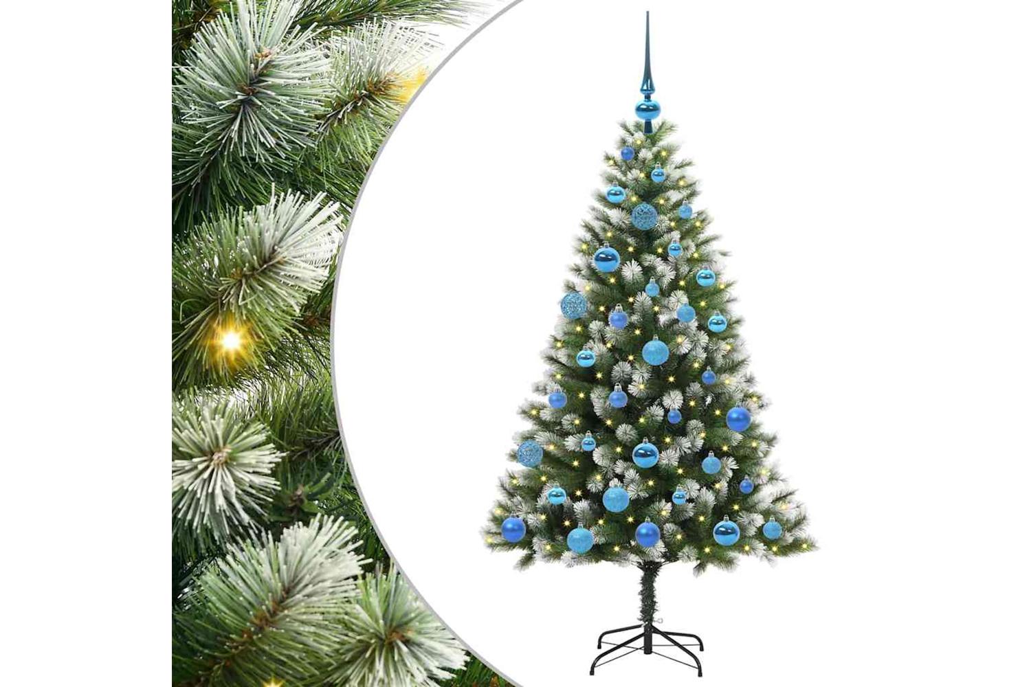 Vidaxl Artificial Hinged Christmas Tree With Flocked Snow 150 Cm