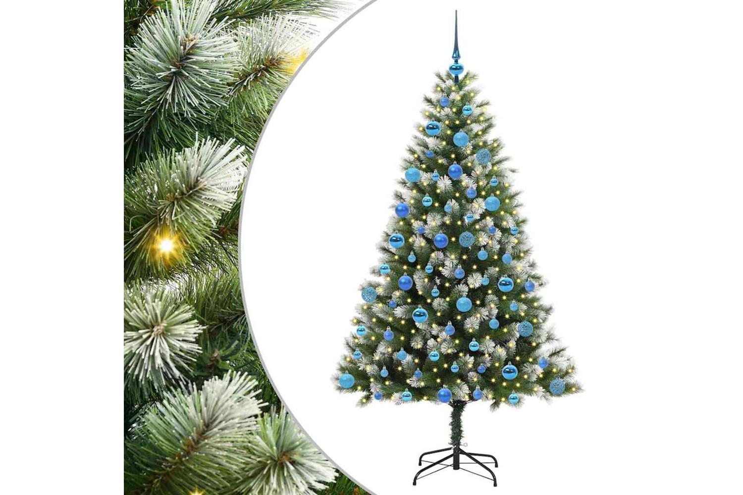 Vidaxl Artificial Hinged Christmas Tree With Flocked Snow 180 Cm