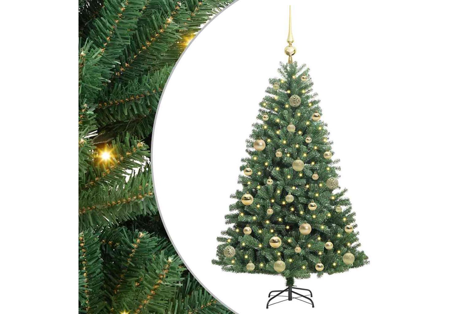 Vidaxl Artificial Hinged Christmas Tree Green 120 Cm Pvc And Metal