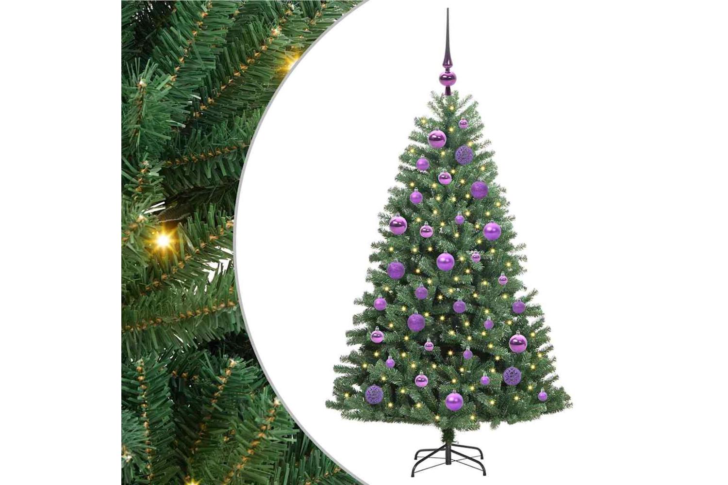 Vidaxl Artificial Hinged Christmas Tree Green 120 Cm Pvc And Metal