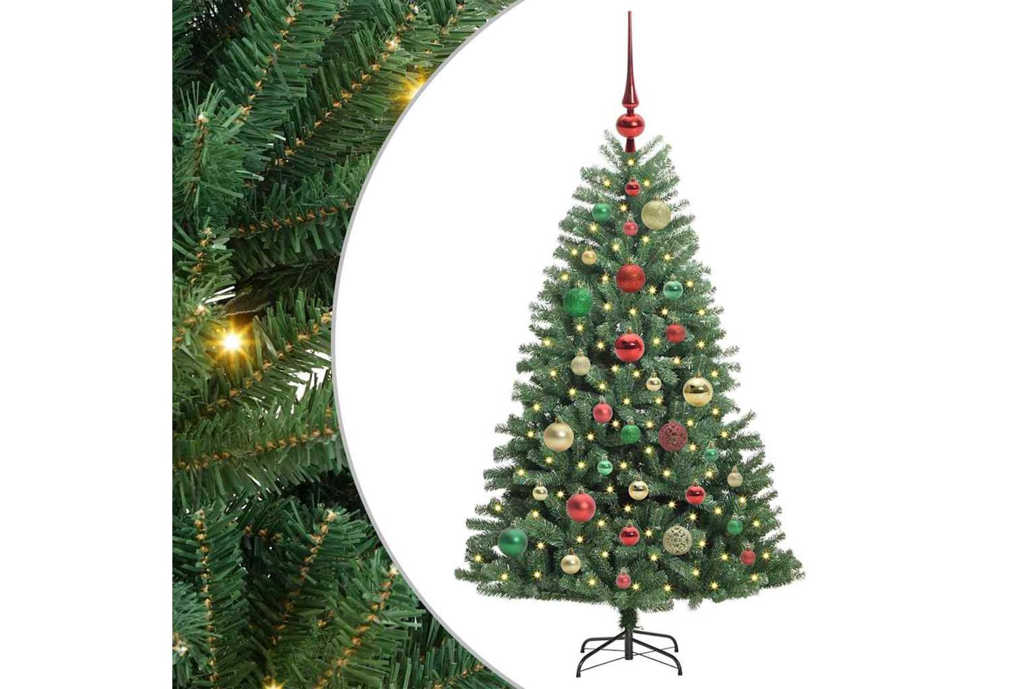 Vidaxl Artificial Hinged Christmas Tree Green 120 Cm Pvc And Metal