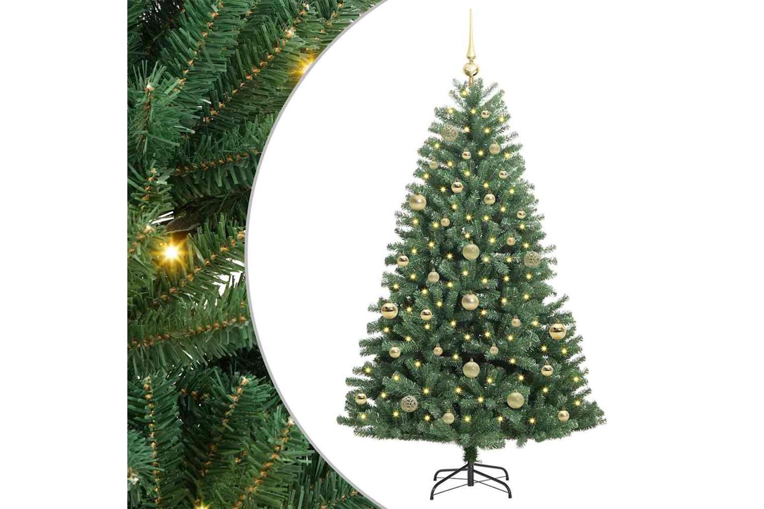 Vidaxl Artificial Hinged Christmas Tree Green 150 Cm Pvc And Metal