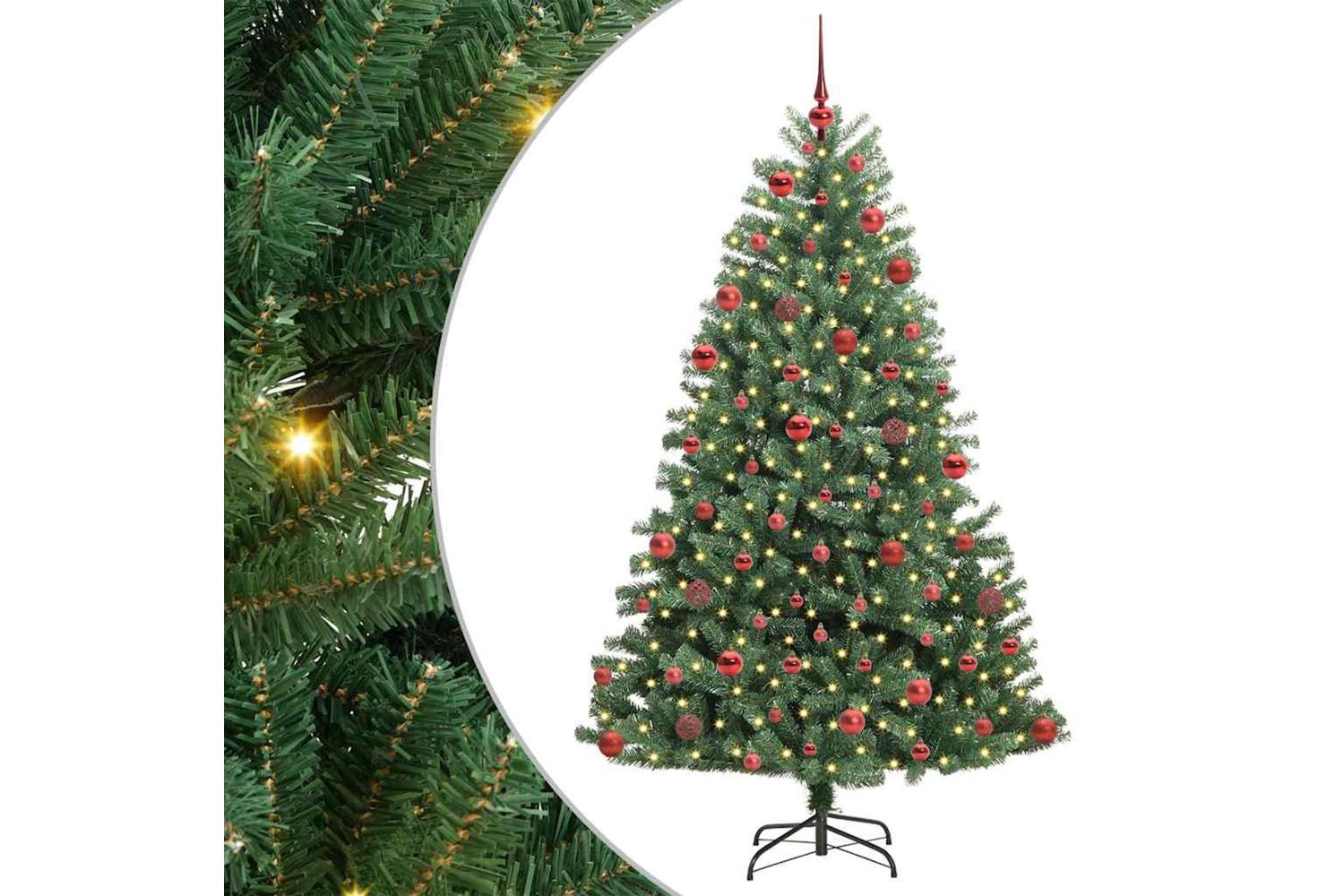 Vidaxl Artificial Hinged Christmas Tree Green 180 Cm Pvc And Metal