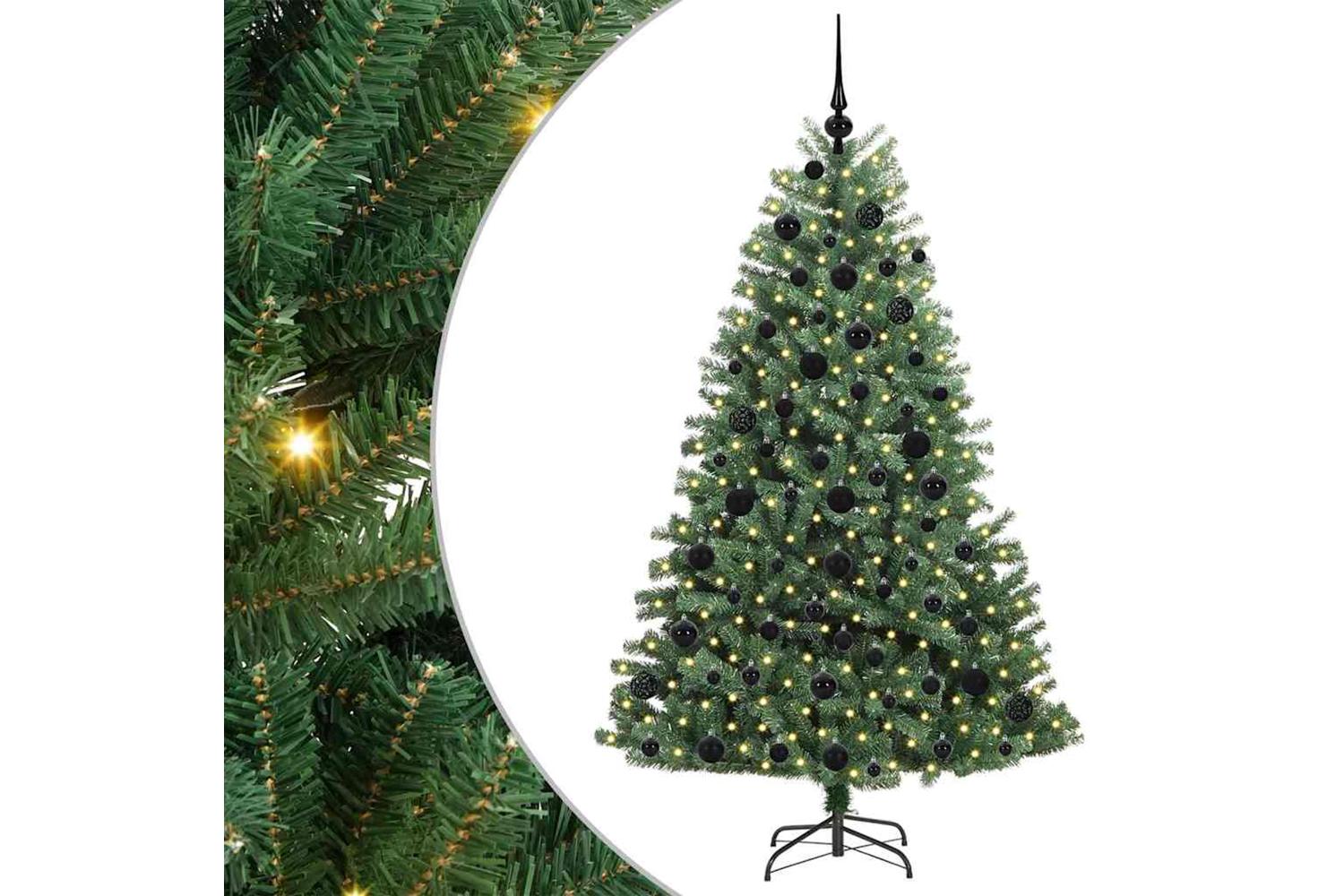 Vidaxl Artificial Hinged Christmas Tree Green 180 Cm Pvc And Metal