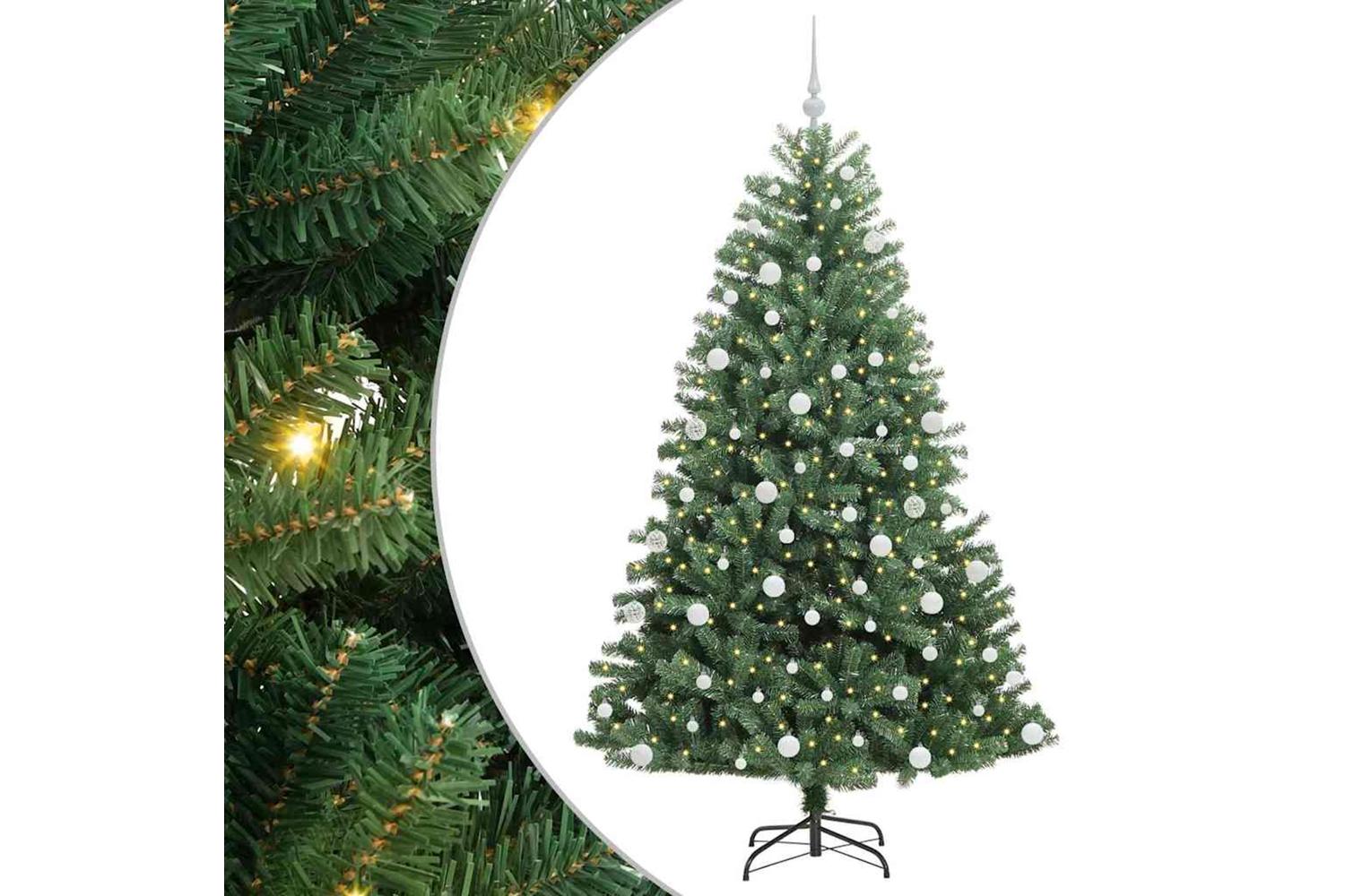 Vidaxl Artificial Hinged Christmas Tree Green 180 Cm Pvc And Metal