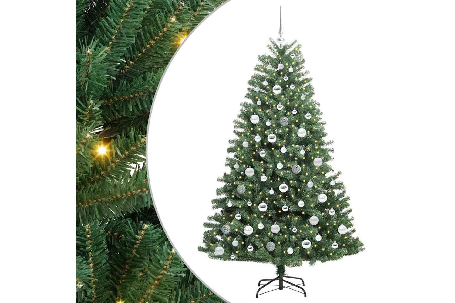 Vidaxl Artificial Hinged Christmas Tree Green 180 Cm Pvc And Metal
