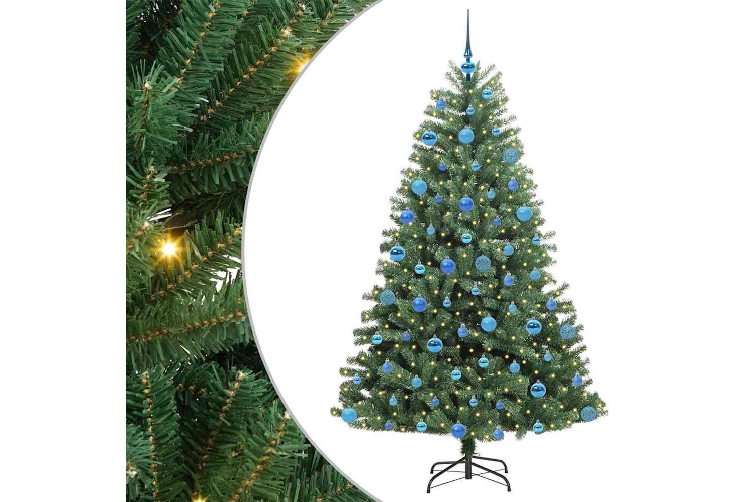 Vidaxl Artificial Hinged Christmas Tree Green 180 Cm Pvc And Metal