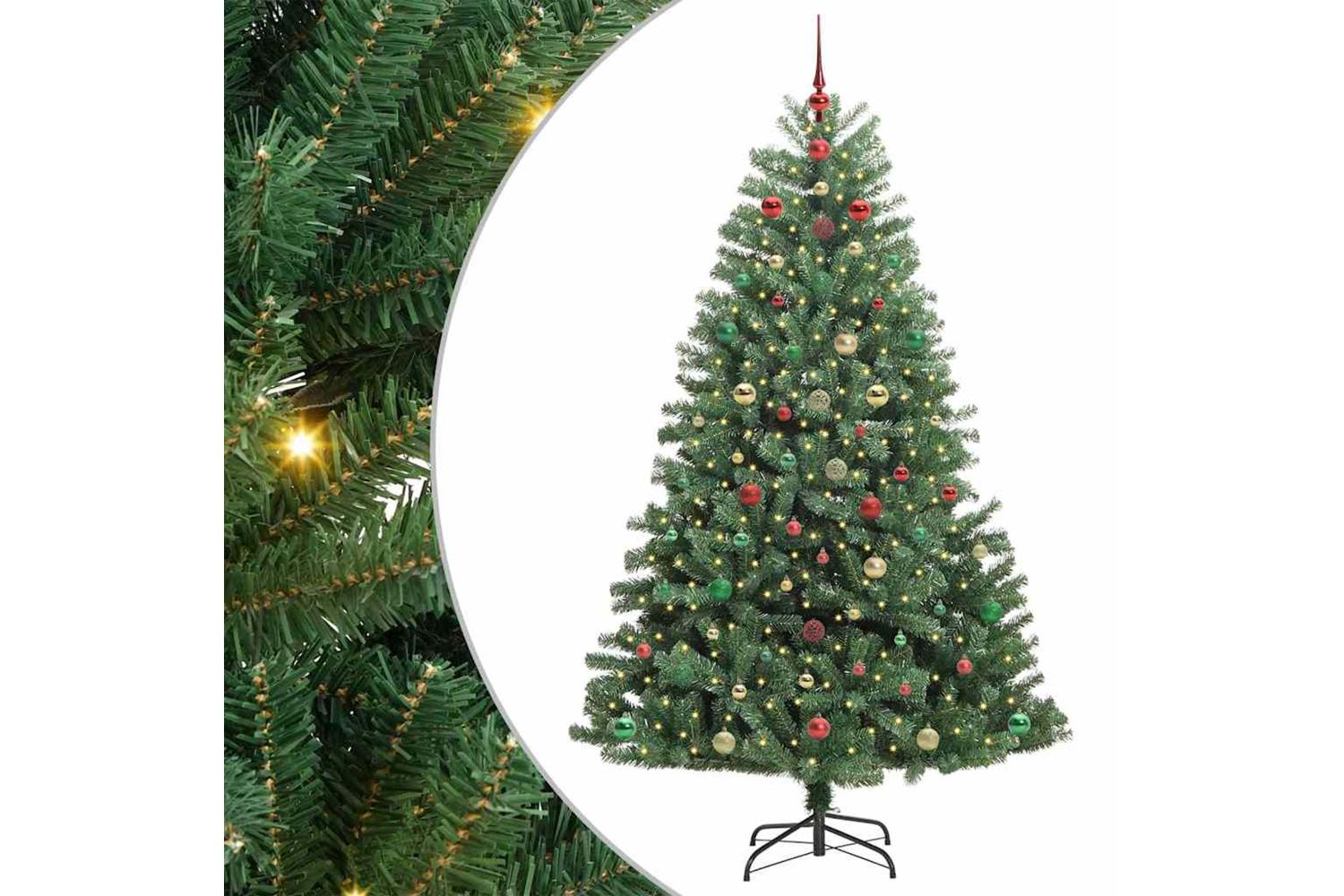 Vidaxl Artificial Hinged Christmas Tree Green 180 Cm Pvc And Metal