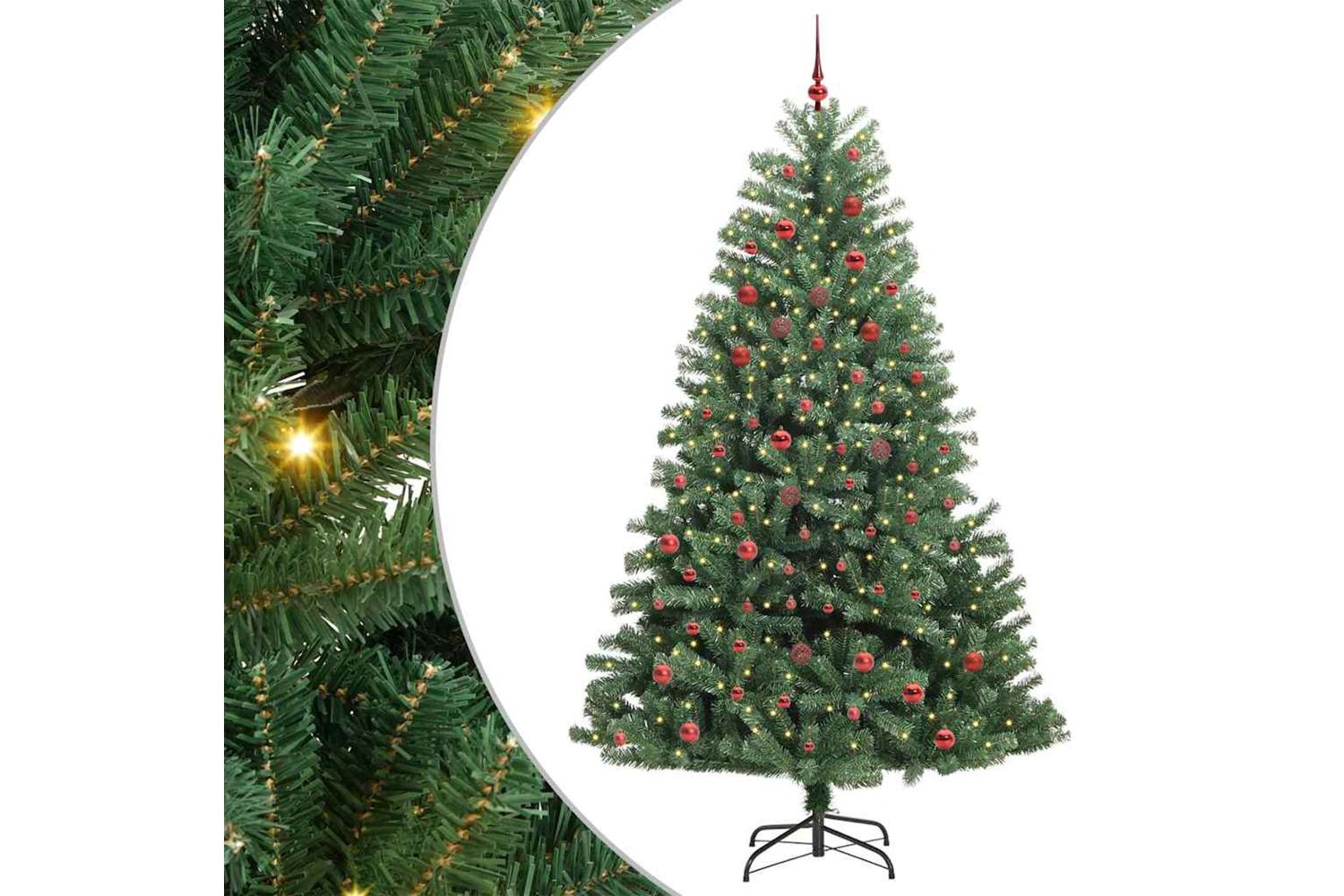 Vidaxl Artificial Hinged Christmas Tree Green 210 Cm Pvc And Metal