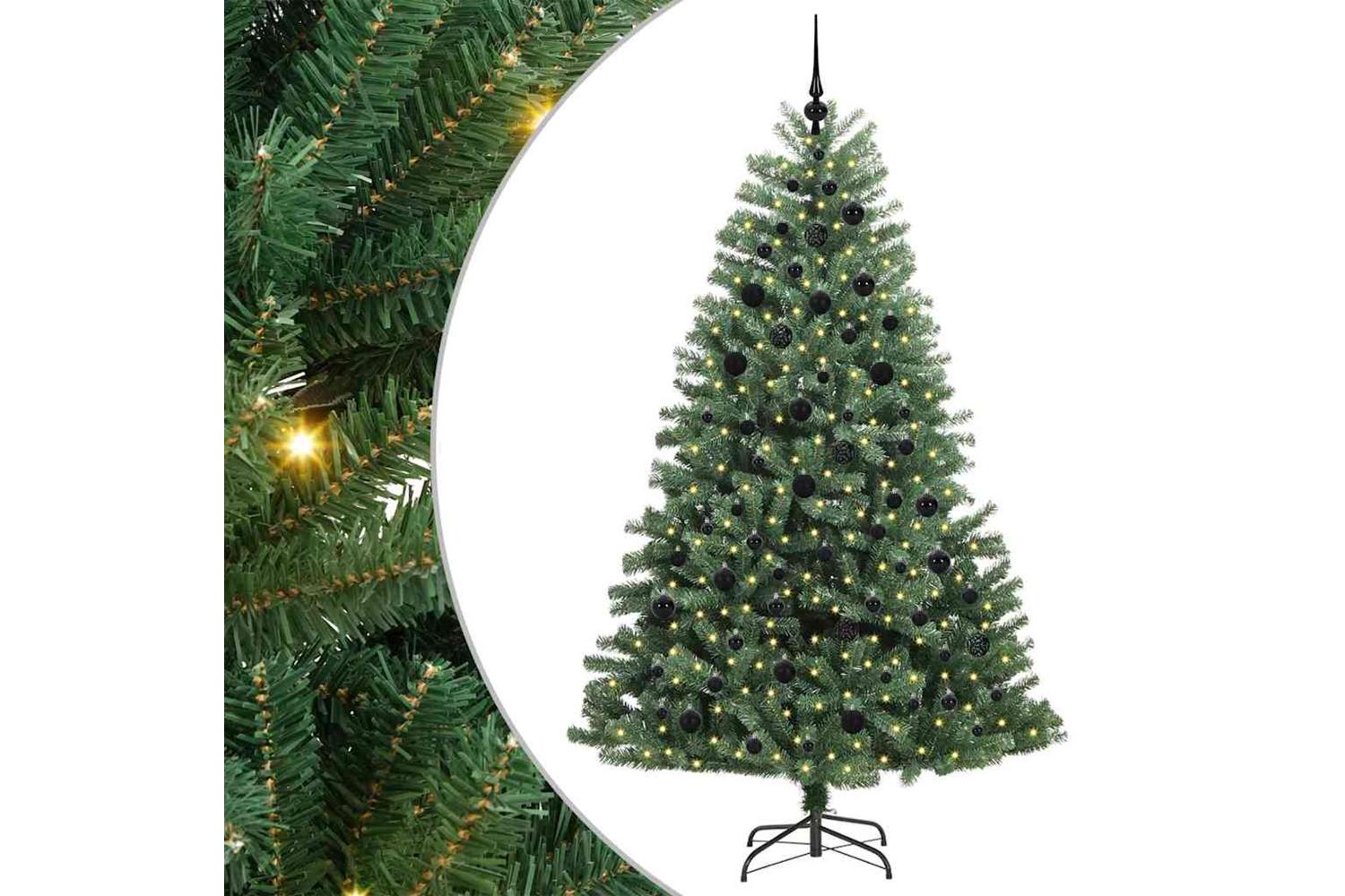 Vidaxl Artificial Hinged Christmas Tree Green 210 Cm Pvc And Metal